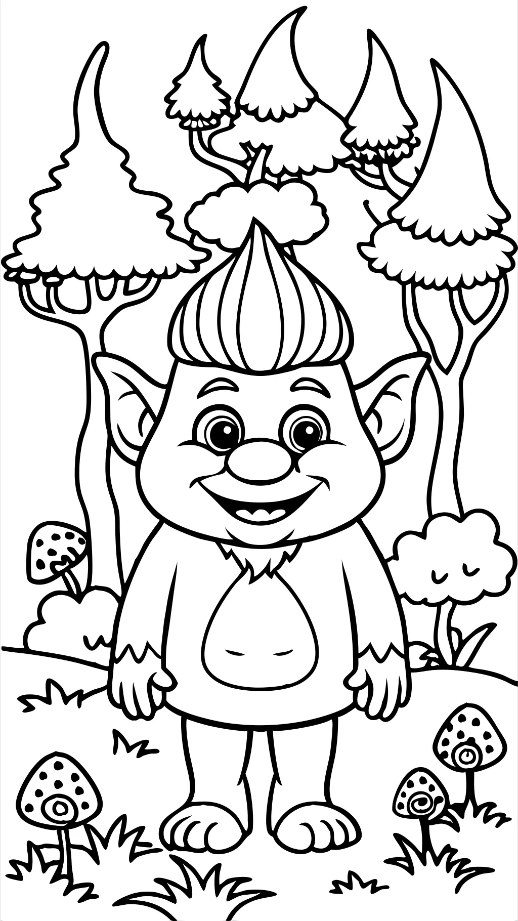 branch troll coloring pages